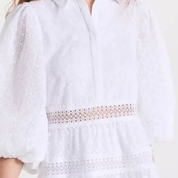 Alice + Olivia Blakesley Blouson Eyelet Mini Dress size 8 NWT $ 495.00 - Picture 9 of 11